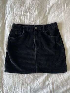 Wilfred Black Corduroy Mini Skirt